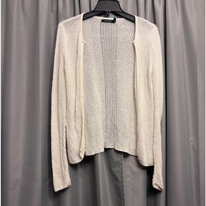 Lauren Ralph Lauren Women's Linen Blend Open Front Cardigan Size M Cream